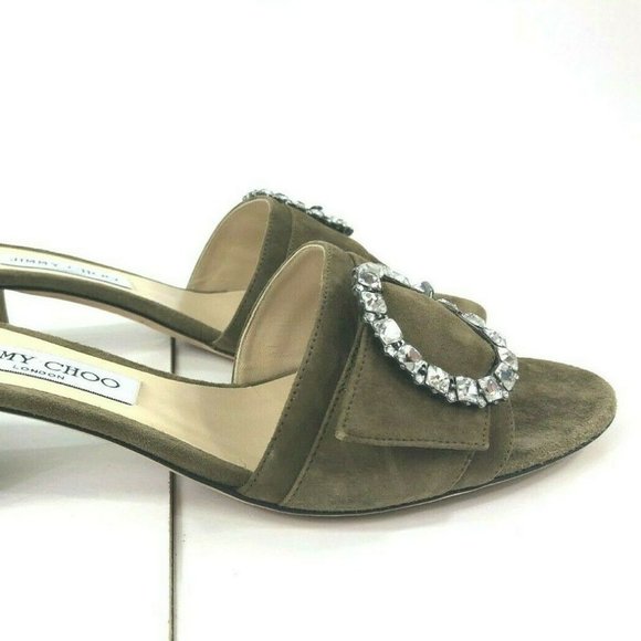 Jimmy Choo Granger 35 Embellished Suede Sandals 40 - Picture 12 of 16